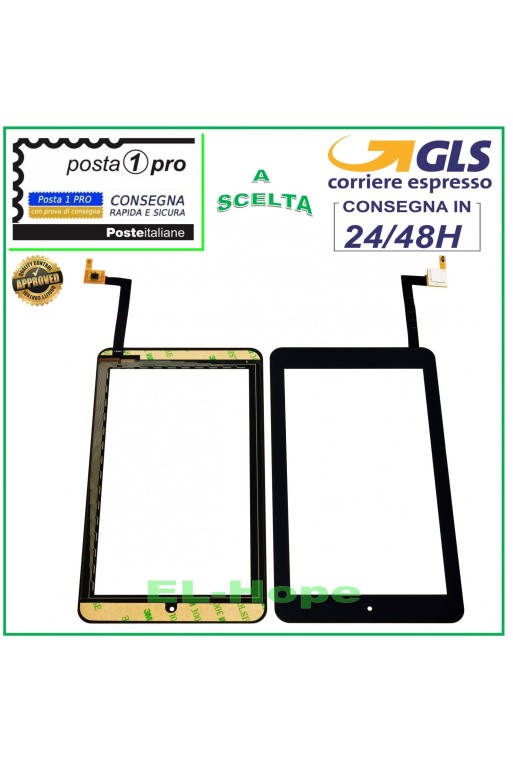 TOUCH SCREEN GLASS Alcatel One Touch 7 P310A P310X DIGITIZER ORIGINAL BLACK