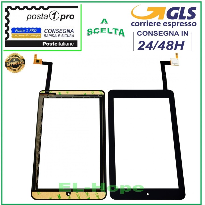 TOUCH SCREEN GLASS Alcatel One Touch 7 P310A P310X DIGITIZER ORIGINAL BLACK