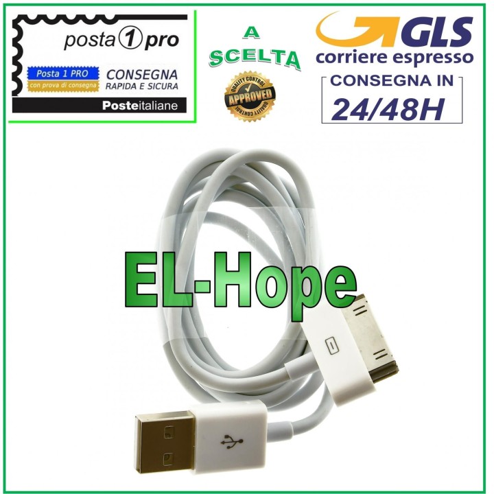 DATA CABLE CHARGING CABLE BATTERY CHARGER APPLE IPHONE 4 4S IPAD 2 3 4 1 MT
