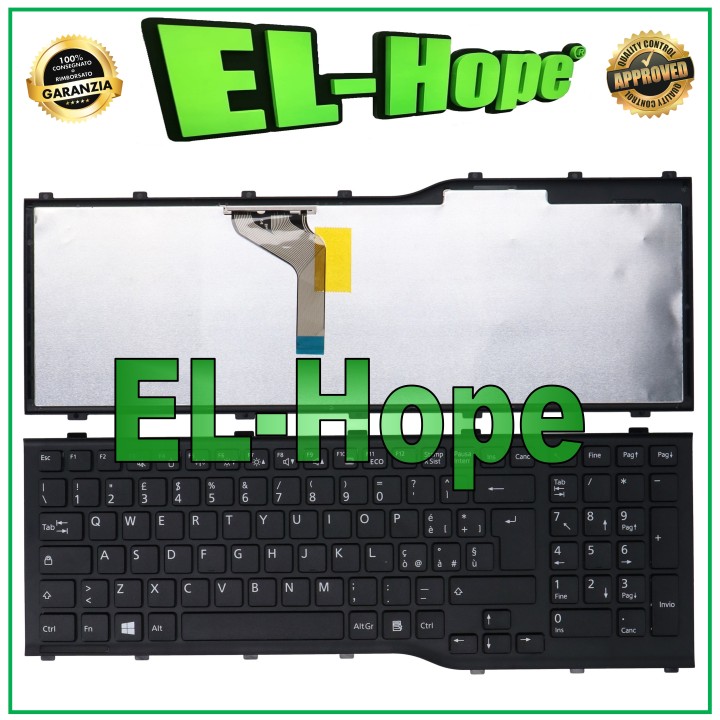 KEYBOARD ITA KEYBOARD FOR NOTEBOOK FUJITSU LIFEBOOK AH532 A532 N532 NH532 BLACK