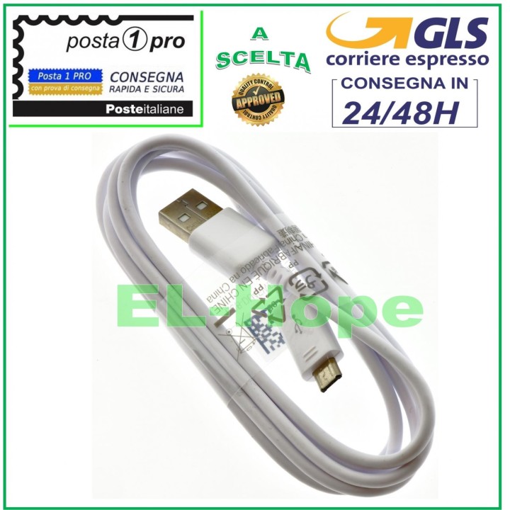 DATA CABLE CHARGING CABLE BATTERY CHARGER MICRO USB UNIVERSAL 1 MT WHITE