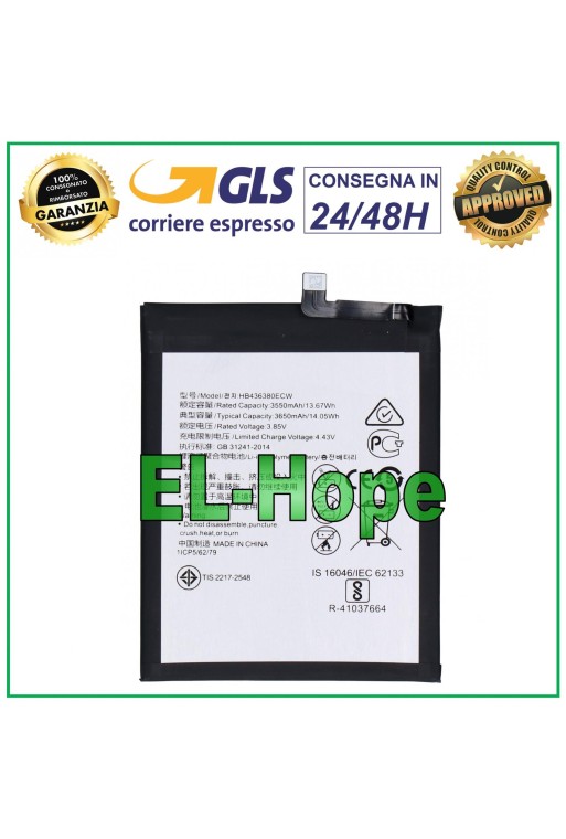 BATTERY HB436380ECW FOR HUAWEI P30 ELE-L09 ELE-L29 3650 mAh EQUAL TO ORIGINAL