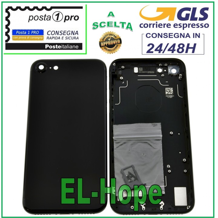 BACK CASE FRAME FOR APPLE IPHONE 7 7G BACK CASE COVER GLOSSY BLACK