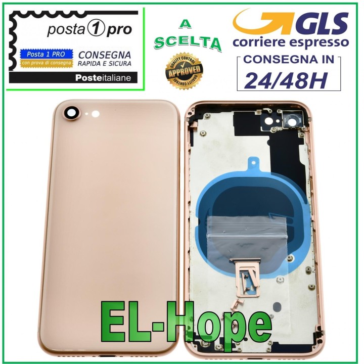 BACK CASE FRAME FOR APPLE IPHONE 8 8G BACK CASE COVER PINK GOLD