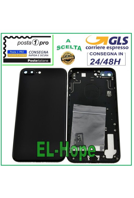 BACK BODY FRAME FOR APPLE IPHONE 7 PLUS CASE COVER GLOSSY BLACK
