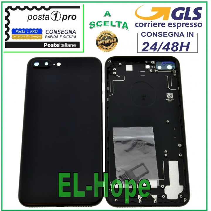 BACK BODY FRAME FOR APPLE IPHONE 7 PLUS CASE COVER MATT BLACK