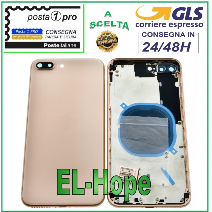 BACK CASE FRAME FOR APPLE IPHONE 8 PLUS BACK CASE COVER PINK GOLD