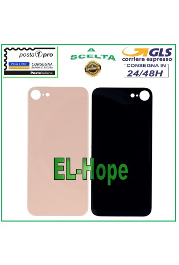 GLASS BACK BODY BATTERY COVER FOR APPLE IPHONE 8 BACK COVER PINK GOLD