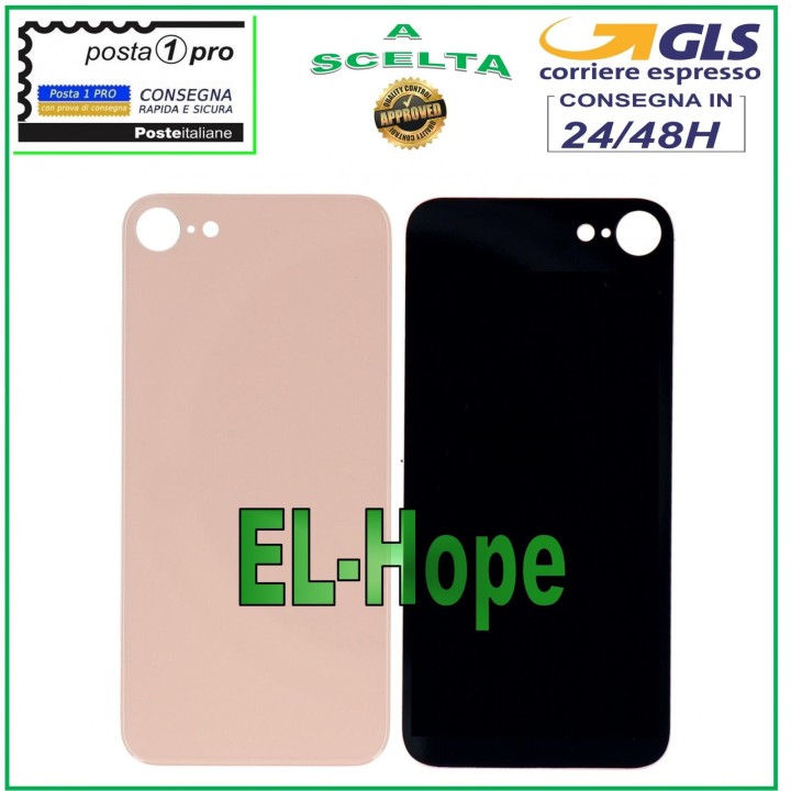 GLASS BACK BODY BATTERY COVER FOR APPLE IPHONE 8 BACK COVER PINK GOLD