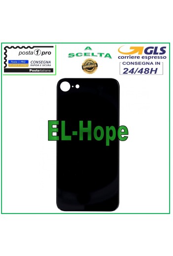 GLASS REAR BODY BATTERY COVER FOR APPLE IPHONE 8 BACK COVER BLACK