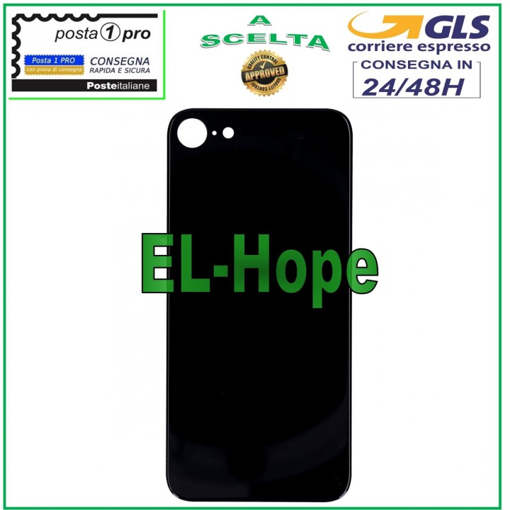 GLASS REAR BODY BATTERY COVER FOR APPLE IPHONE 8 BACK COVER BLACK