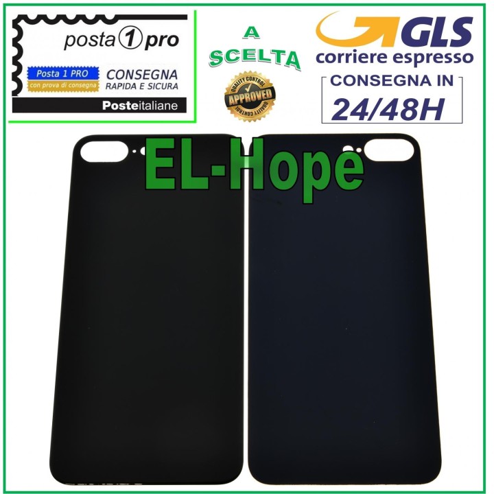 GLASS BACK BODY BATTERY COVER FOR APPLE IPHONE 8 PLUS COVER BLACK