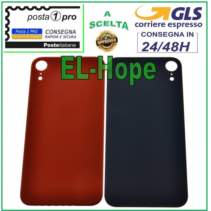 GLASS BACK BODY BATTERY COVER FOR APPLE IPHONE XR BACK CASE COVER RED