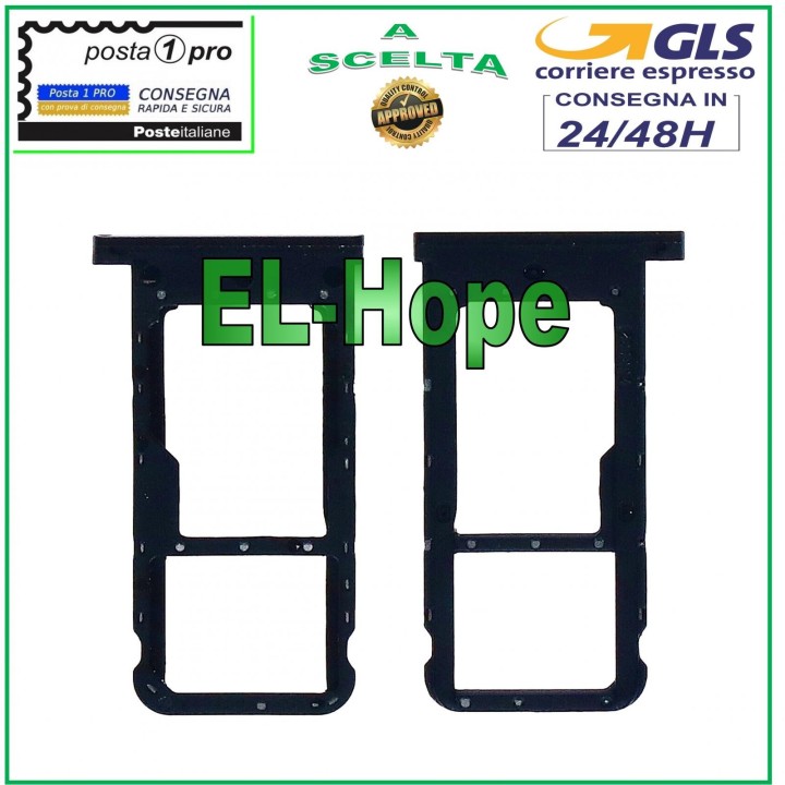 SLOT CART SIM CARD HOLDER MICRO SD HUAWEI P SMART PLUS 2019 POT-LX1T BLACK