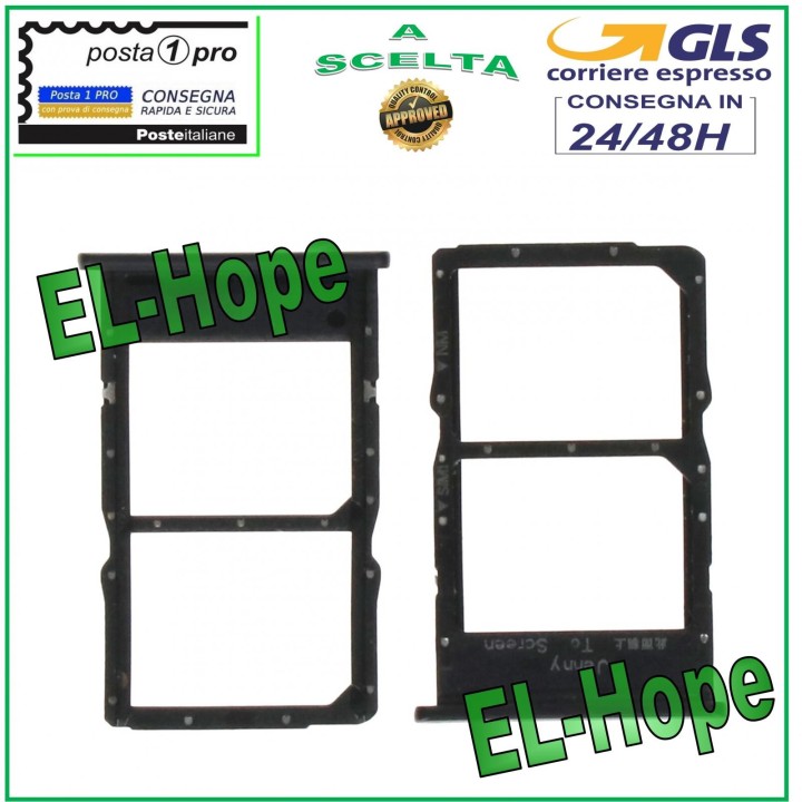 SLOT CART COMPARTMENT DUAL SIM CARD HOLDER HUAWEI P40 LITE JNY-L21A LX1 BLACK