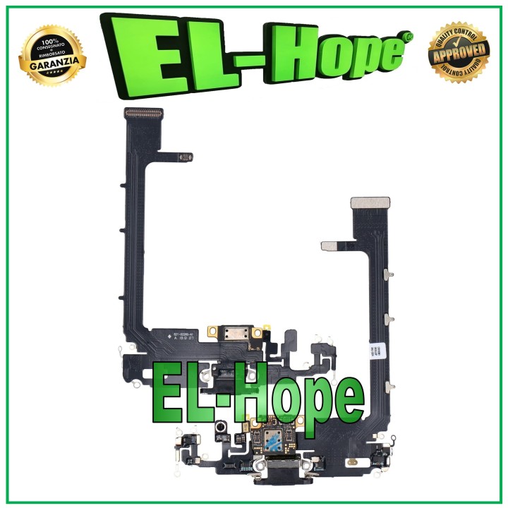 APPLE IPHONE 11 PRO MAX CHARGING CONNECTOR MICROPHONE FLAT DOCK CHIP CHARGE BLACK