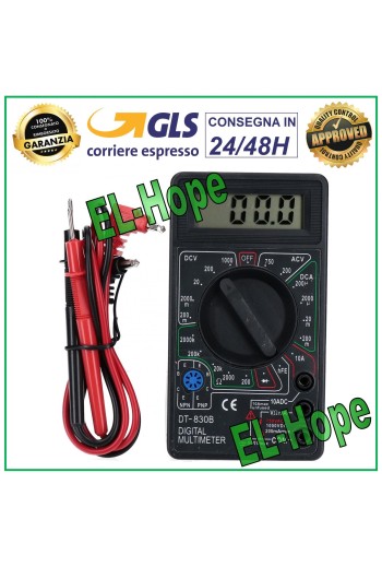 PROFESSIONAL DIGITAL MULTIMETER TESTER DT830B + PAIR OF VOLT AMPERE PROBES