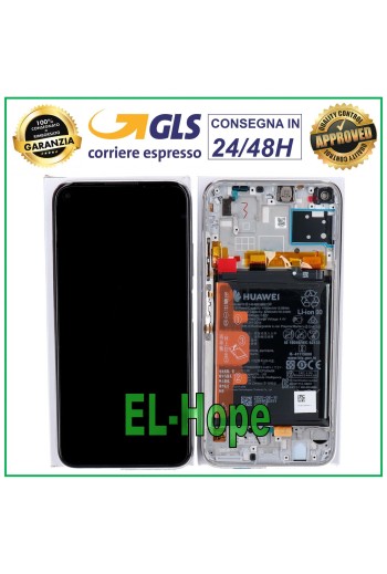 ORIGINAL FRAME LCD DISPLAY + BATTERY HUAWEI P40 LITE JNY-L21 LX1 TOUCH SILVER