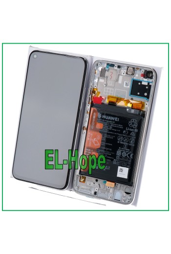ORIGINAL FRAME LCD DISPLAY + BATTERY HUAWEI P40 LITE JNY-L21 LX1 TOUCH SILVER