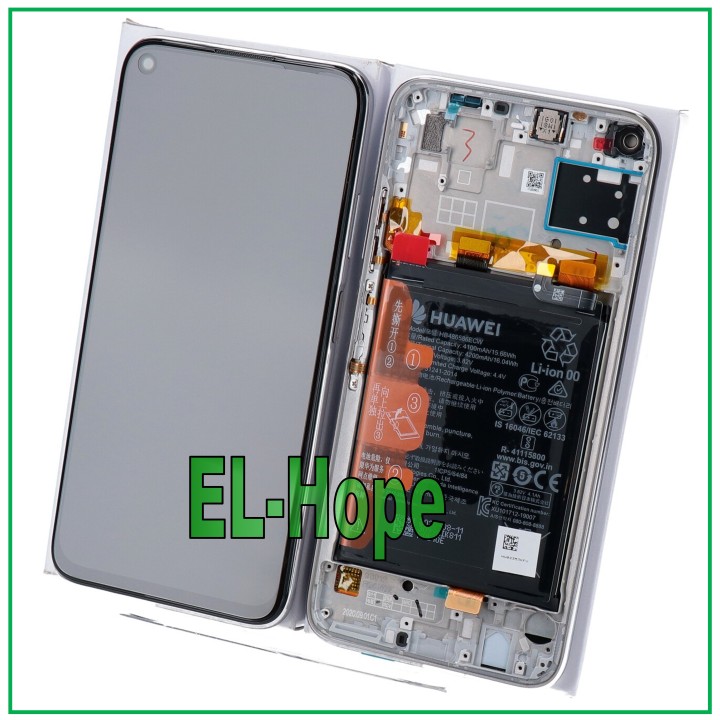 ORIGINAL FRAME LCD DISPLAY + BATTERY HUAWEI P40 LITE JNY-L21 LX1 TOUCH SILVER