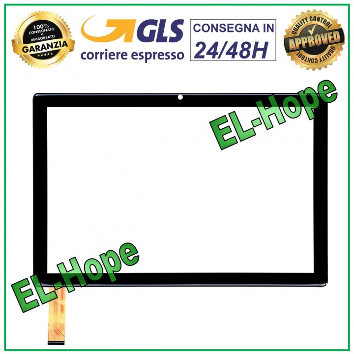 TOUCH SCREEN GLASS FOR MEDIACOM SMARTPAD IYO 10 WIFI M-SP1EY BLACK ORIGINAL