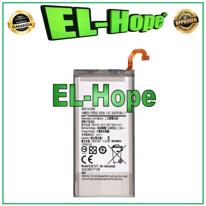 BATTERY EB-BA530ABE FOR SAMSUNG A8 2018 SM A530 A530F 3000 mAh EQUAL TO ORIGINAL
