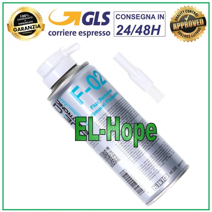 ANTI-FLUX SPRAY FLUX REMOVER SOLDERING CLEANING 200 ml F-02 DUE CI