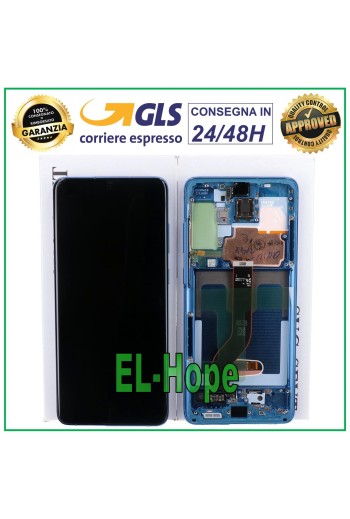 ORIGINAL FRAME LCD DISPLAY SAMSUNG GALAXY S20+ PLUS SM-G985 G986 TOUCH AURA BLUE