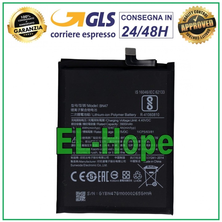 BN47 BATTERY FOR XIAOMI MI A2 LITE REDMI 6 PRO M1805D1SG 4000mAh EQUAL ORIGINAL