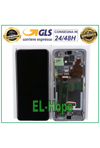 ORIGINAL FRAME LCD DISPLAY SAMSUNG GALAXY S20 ULTRA SM-G988 TOUCH SCREEN GRAY