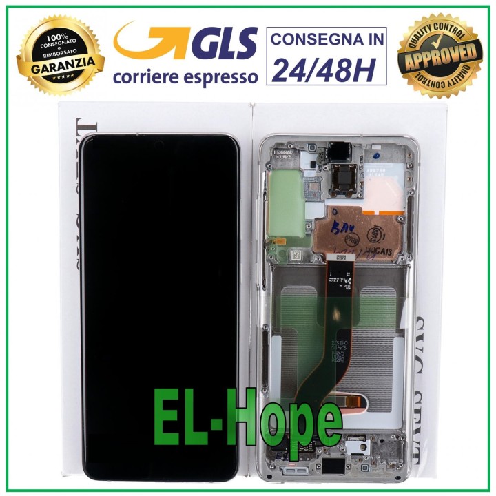 ORIGINAL FRAME DISPLAY SAMSUNG S20 PLUS SM-G985 G986 TOUCH WHITE GH82-22145B