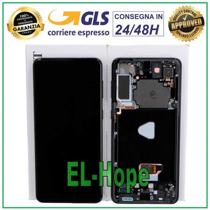 ORIGINAL DISPLAY SERVICE SAMSUNG S21+ PLUS SM-G996 TOUCH FRAME BLACK GH82-24554A