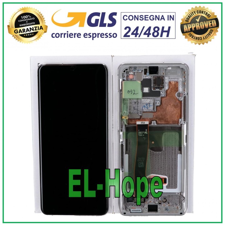ORIGINAL FRAME LCD DISPLAY SAMSUNG S20 ULTRA SM-G988 TOUCH WHITE GH82-22271C