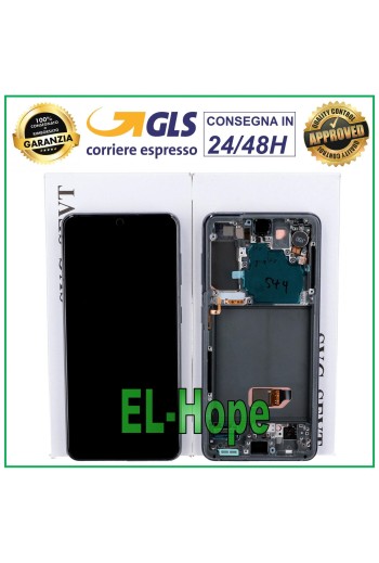 ORIGINAL LCD DISPLAY + FRAME SAMSUNG GALAXY S21 SM-G991 TOUCH SCREEN BLACK GRAY