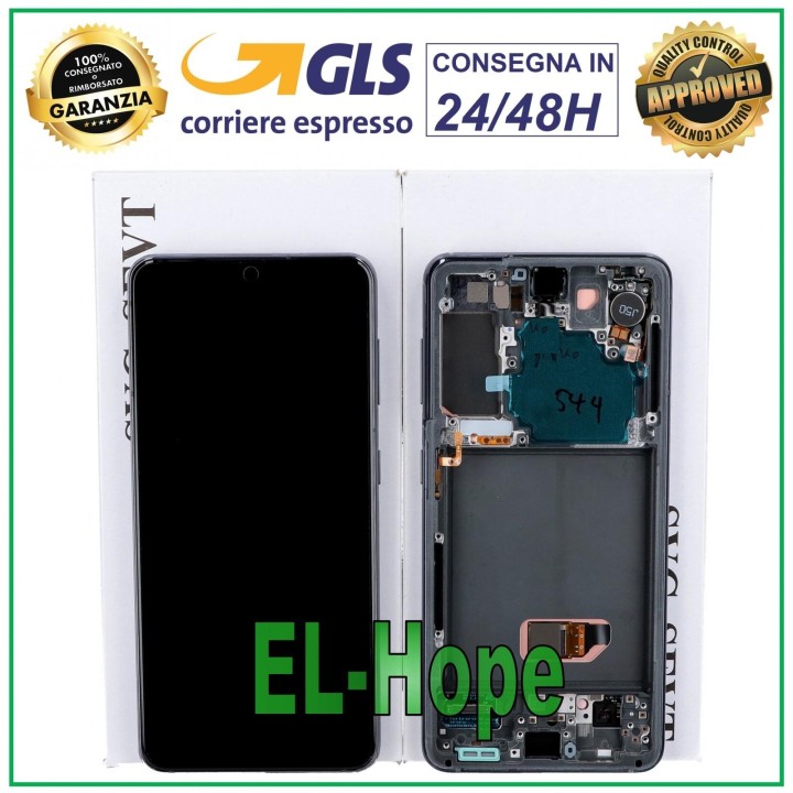 ORIGINAL DISPLAY FRAME SAMSUNG S21 SM-G991 TOUCH SCREEN BLACK GRAY GH82-24718A