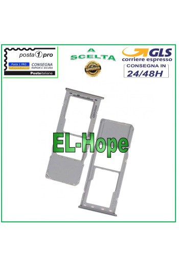 TROLLEY SLOT SIM CARD + MICRO SD SAMSUNG GALAXY A20 SM-A205F SILVER CARD COMPARTMENT