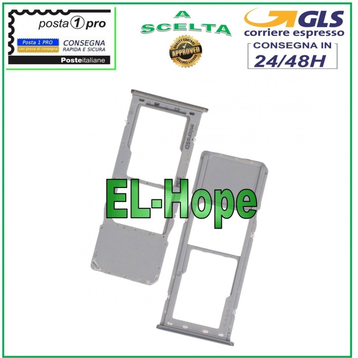TROLLEY SLOT SIM CARD + MICRO SD SAMSUNG GALAXY A20 SM-A205F SILVER CARD COMPARTMENT
