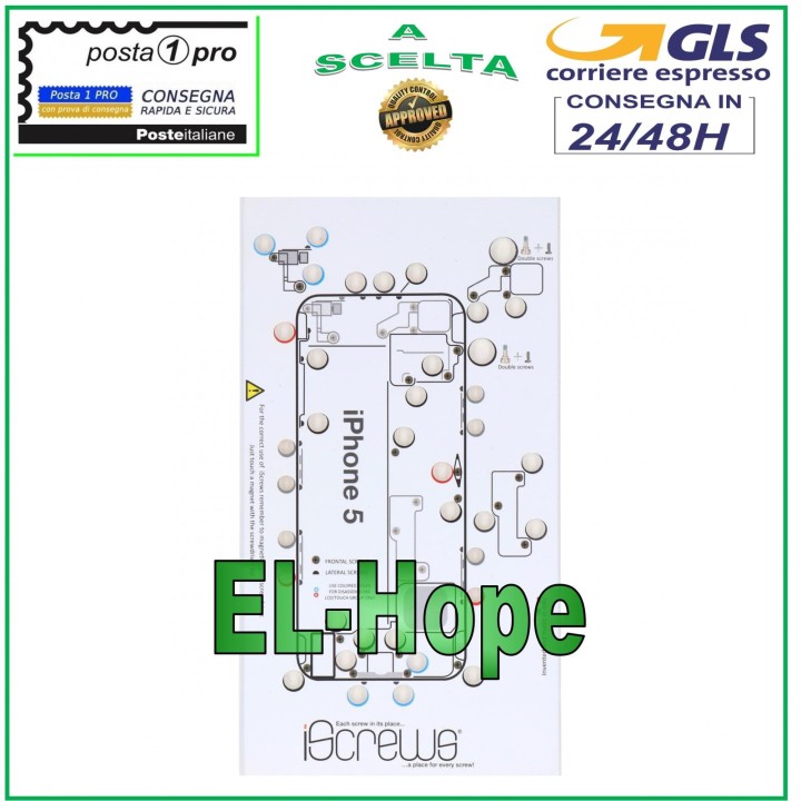 ISCREWS MAP SCREW HOUSING PAD ILLUSTRATED FOR DISASSEMBLY APPLE IPHONE 5