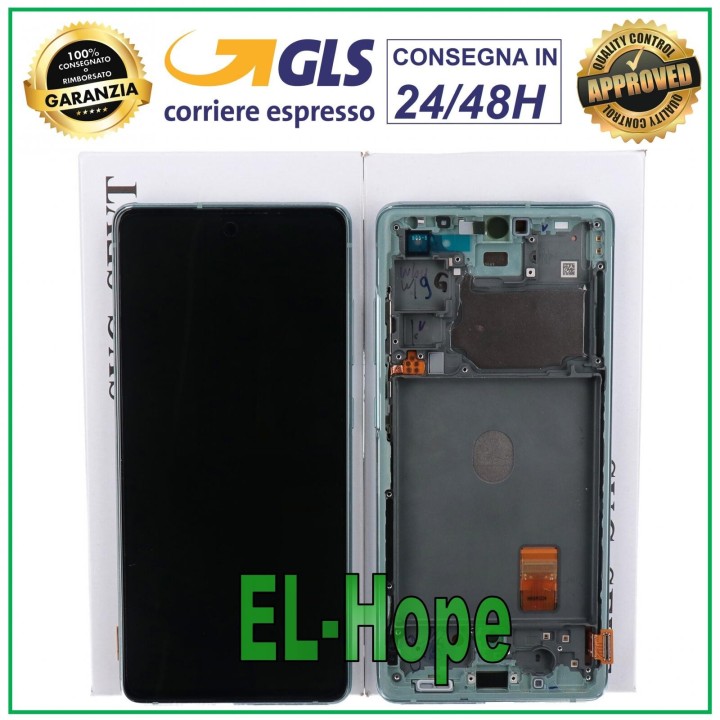 ORIGINAL FRAME DISPLAY SAMSUNG S20 FE SM-G780F TOUCH SCREEN GREEN GH82-24220D