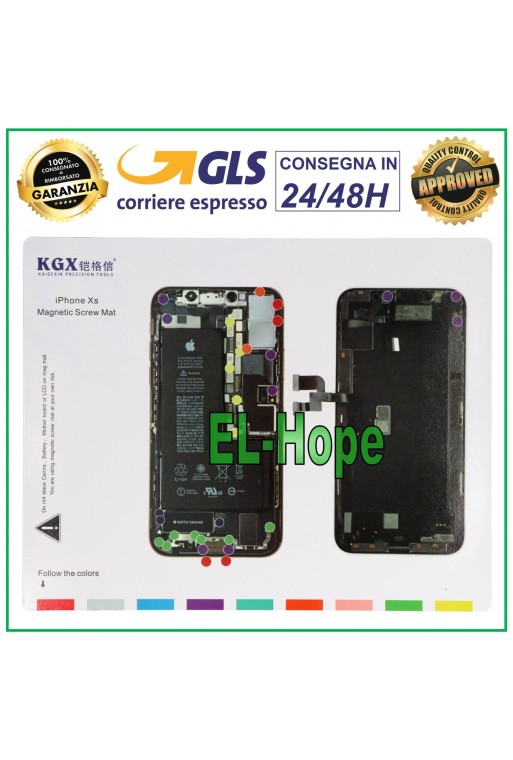 MAGNETIC ISCREWS PAD MAT ILLUSTRATED FOR DISMANTLING APPLE IPHONE XS SCREWS