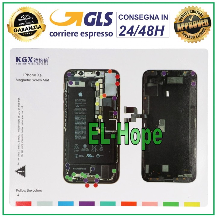 MAGNETIC ISCREWS PAD MAT ILLUSTRATED FOR DISMANTLING APPLE IPHONE XS SCREWS