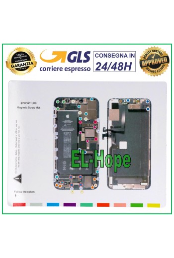 ISCREWS PAD MAGNETIC MAT ILLUSTRATED FOR DISMANTLING APPLE IPHONE 11 PRO SCREWS