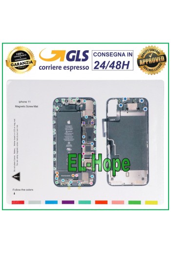 MAGNETIC ISCREWS PAD MAT ILLUSTRATED FOR DISMANTLING APPLE IPHONE 11 SCREWS