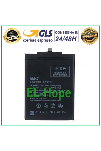 BATTERY BM47 FOR XIAOMI REDMI 3 3S 3X PRO - 4X 4100 mAh BATTERY EQUAL TO ORIGINAL