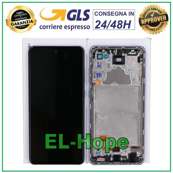 ORIGINAL DISPLAY SERVICE SAMSUNG A72 SM A725 A726 TOUCH FRAME PURPLE GH82-25542C