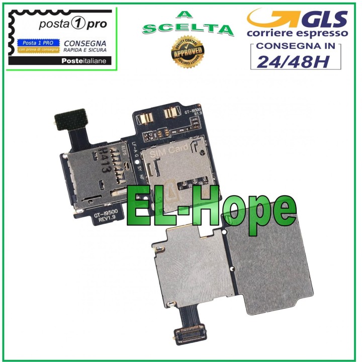 SIM + MICRO SD READER SAMSUNG GALAXY S4 GT-I9500 I9500 FLAT FLEX CARD READER