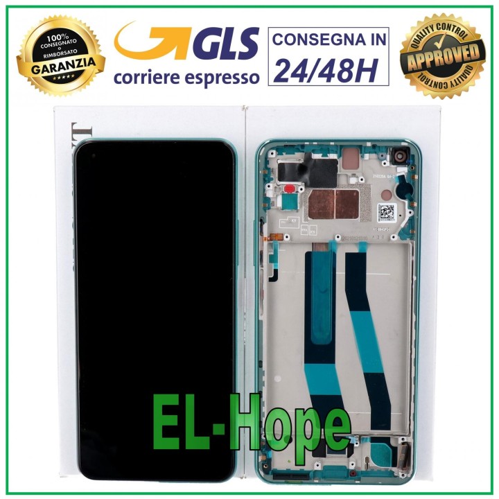 ORIGINAL DISPLAY + FRAME XIAOMI MI 11 LITE 4G 5G NE M2101K9AG TOUCH GREEN GLASS