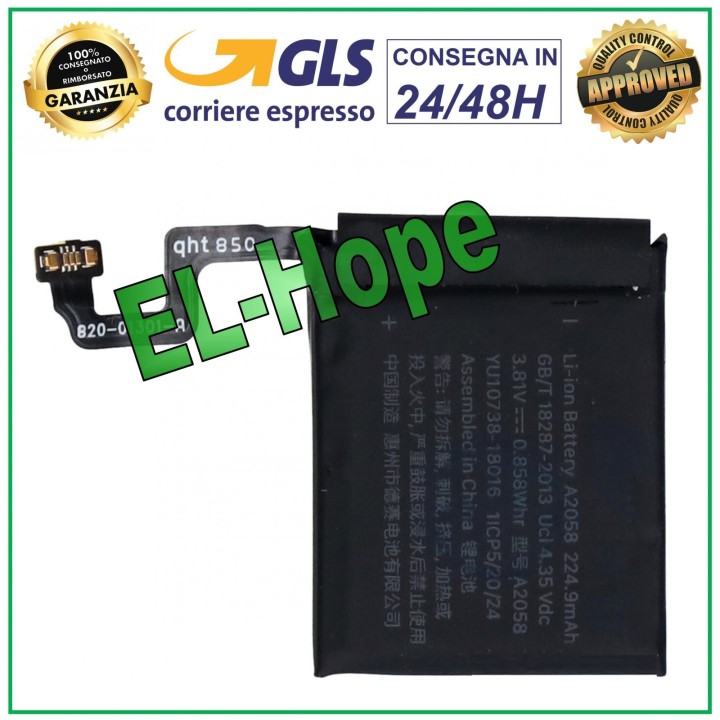 BATTERY FOR APPLE WATCH SERIES 4 GENERATION A1977 40 mm BATTERY A2058 224.9 mAh