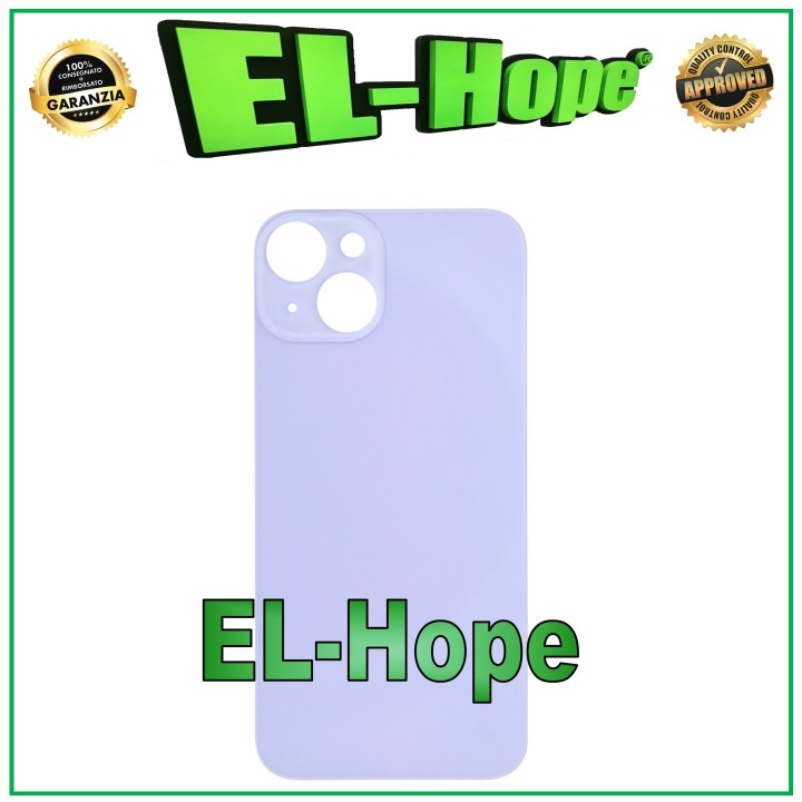 GLASS BACK BODY BATTERY COVER FOR IPHONE 14 BACK COVER BIG HOLE PURPLE