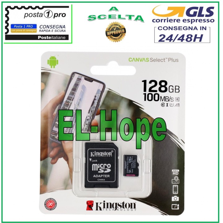 ORIGINAL KINGSTON MICRO SD 128GB 100MB/s MEMORY CARD EXTERNAL MEMORY CARD
